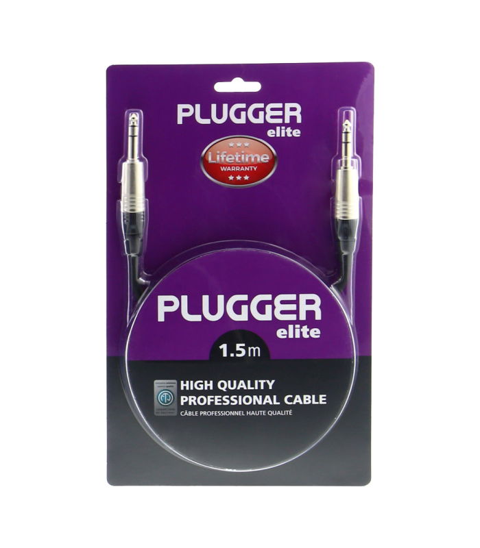 PLUGGER Câble Jack Mâle Stéréo - Jack Mâle Stéréo 1.50 m Elite