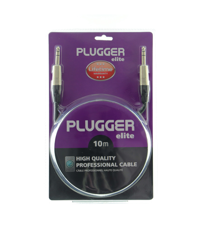 PLUGGER Câble Jack Mâle Stéréo - Jack Mâle Stéréo 10 m Elite