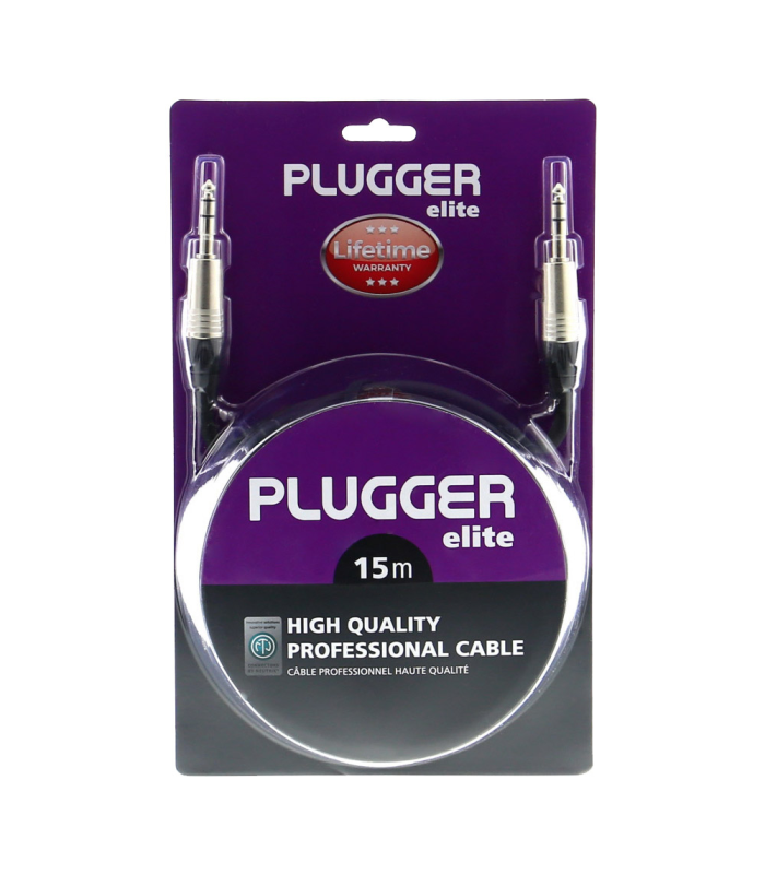 PLUGGER Câble Jack Mâle Stéréo - Jack Mâle Stéréo 15 m Elite