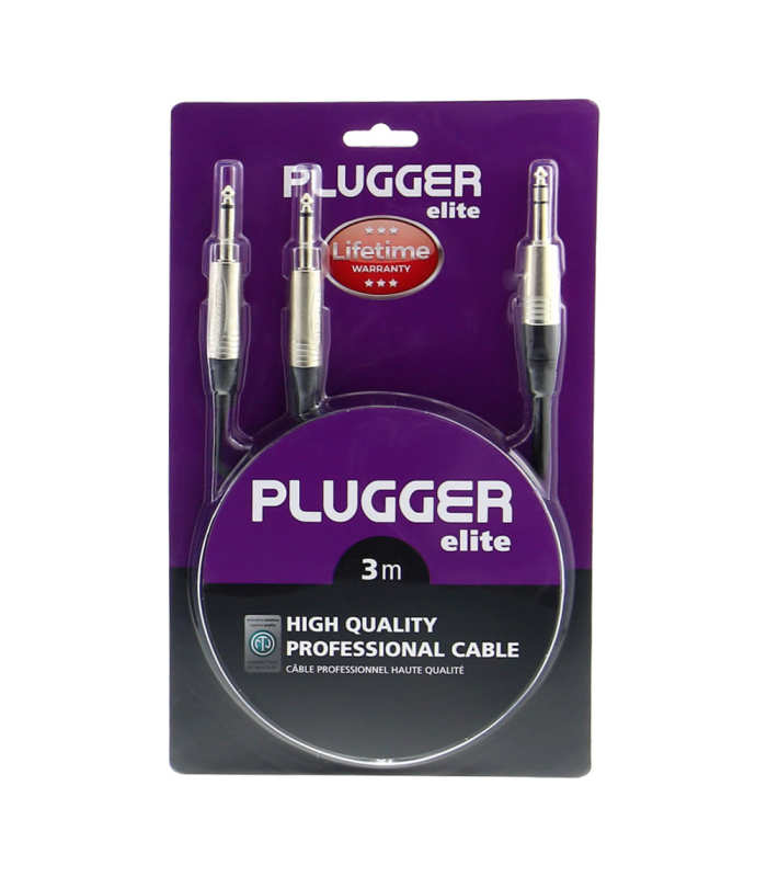 PLUGGER Câble Y Jack Mâle Stéréo - Jack Mâle Mono 3m Elite