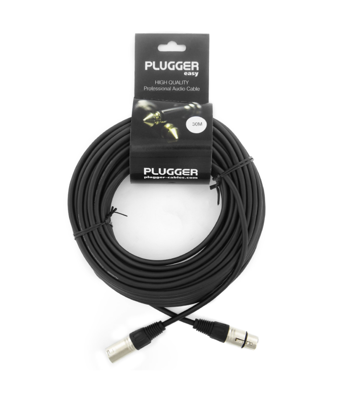 PLUGGER Câble XLR Femelle 3b - XLR Mâle 3b 30m Easy