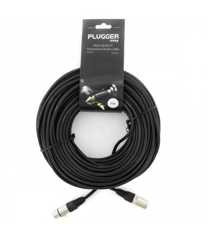 PLUGGER Câble XLR Femelle 3b - XLR Mâle 3b 50m Easy