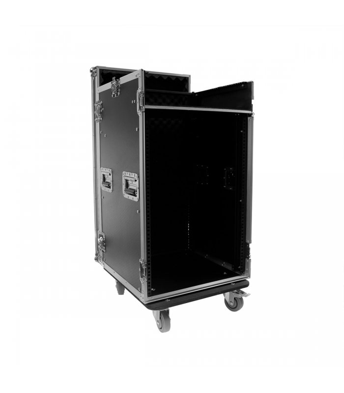 PLUGGER Flight case Mixer/Rack 16U roller