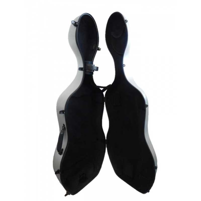 Etui violoncelle 4/4 PC COMPOSITE noir effet alu brossé