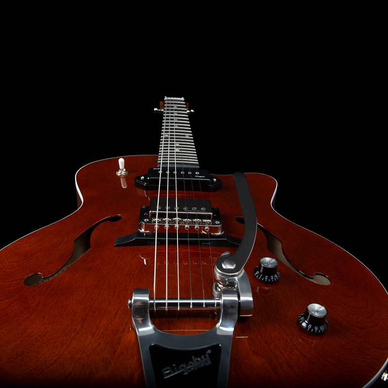 GODIN 5th Avenue Uptown Custom Havana Burst avec étui TRIC 