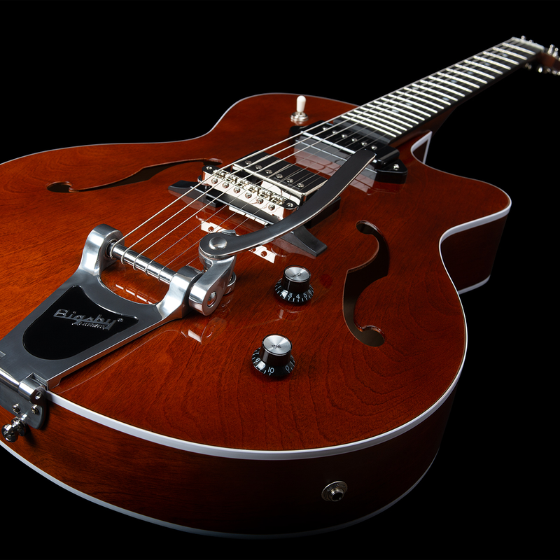 GODIN 5th Avenue Uptown Custom Havana Burst avec étui TRIC 