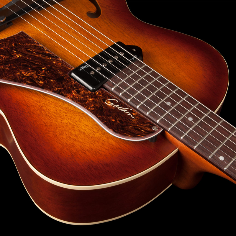 GODIN 5th Avenue Kingpin P90 Cognac Burst avec étui TRIC 