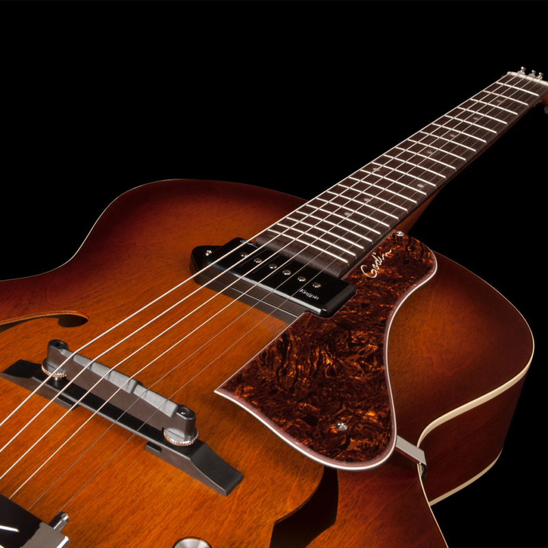 GODIN 5th Avenue Kingpin P90 Cognac Burst avec étui TRIC 