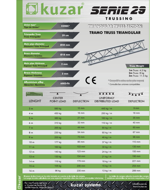 Structure tubulaire triangulaire Kuzar TG 29-2