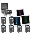 Pack de 6 projecteurs sur batterie BoomTone DJ EZBOX 4x15W + un fightcase