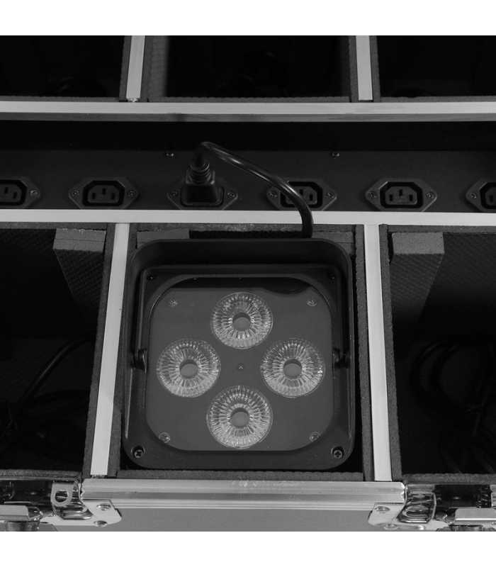 Pack de 6 projecteurs sur batterie BoomTone DJ EZBOX 4x15W + un fightcase
