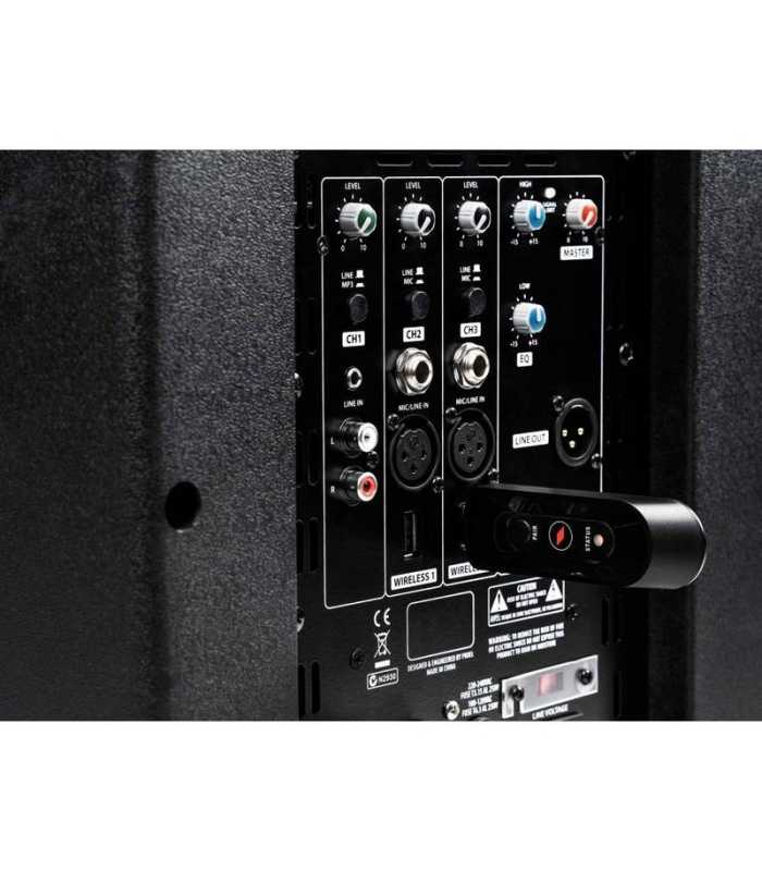 Sistema bi-amplificado con mezclador y MEDIA PLAYER Proel V12WAVE