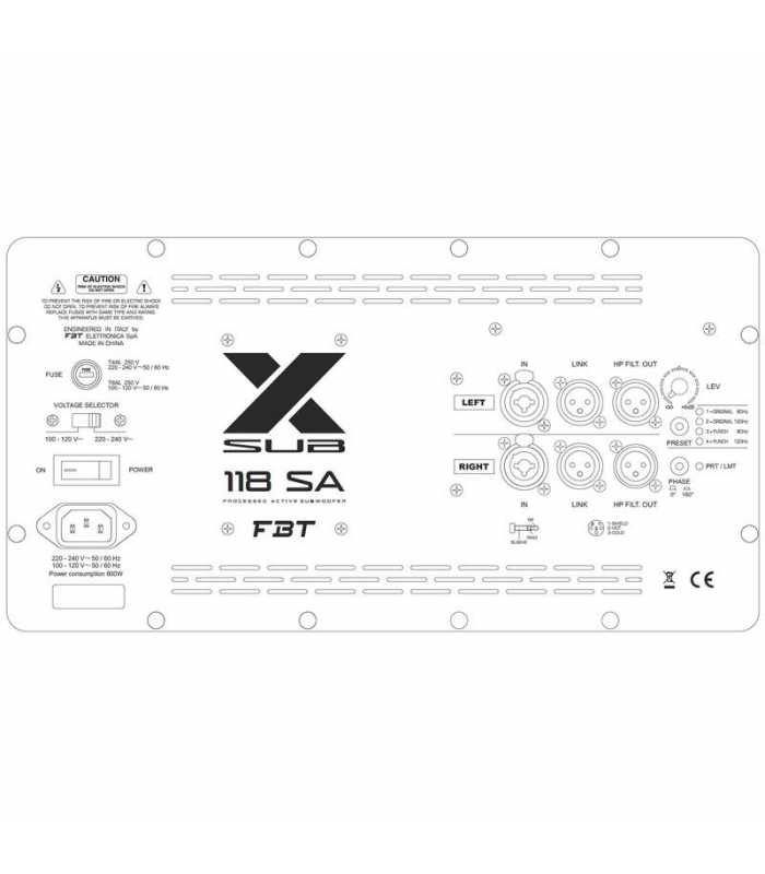Système amplifié FBT X-LITE 115A (la paire) et X-SUB 118SA