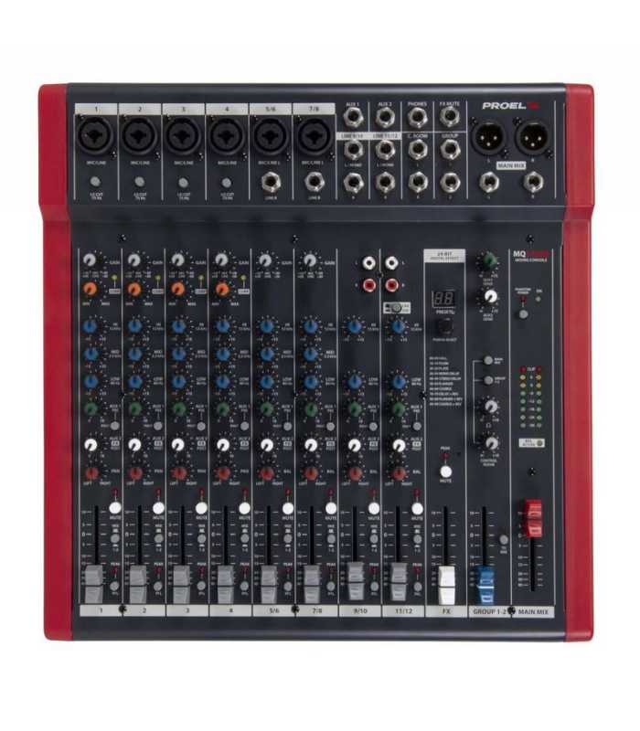 Mezcladora compacta de 12 canales con FX y USB Proel MQ12USB