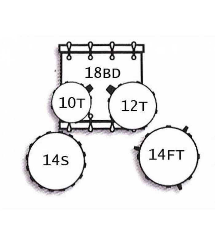 Batería de 5 piezas acabados cerezo brillante Tamburo TB FORMULA18CG
