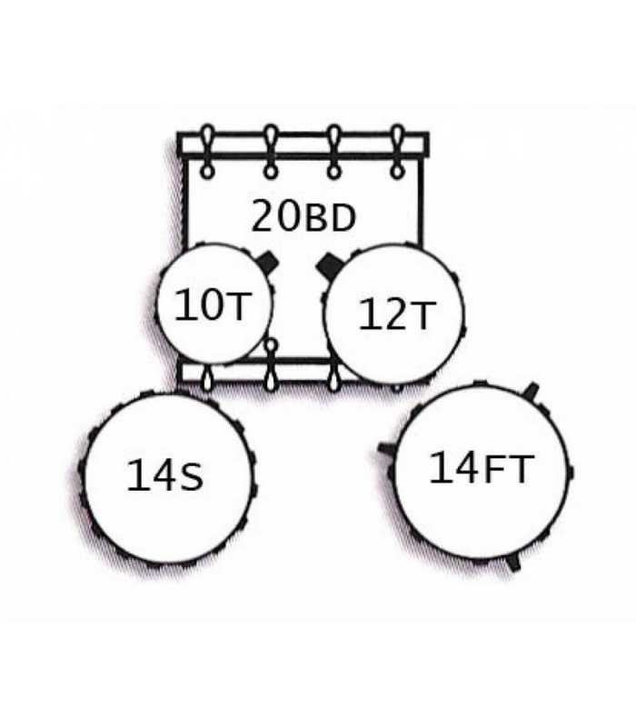 Batterie 5 pièces finitions marron clair Tamburo TB FORMULA20LBR