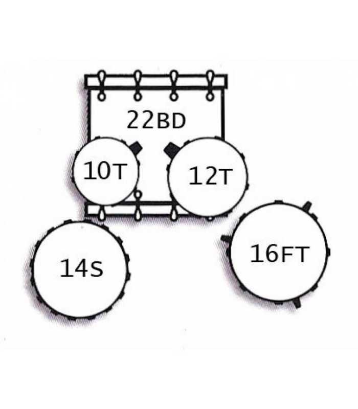Batterie 5 pièces finitions cerisier brillant Tamburo TB FORMULA22CG