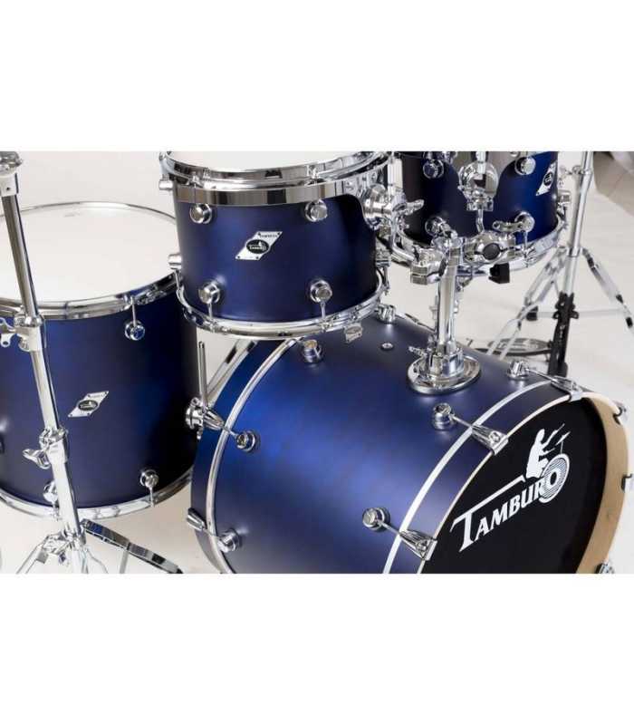 Batterie 5 pièces finitions bleu satiné Tamburo TB FORMULA22SBL