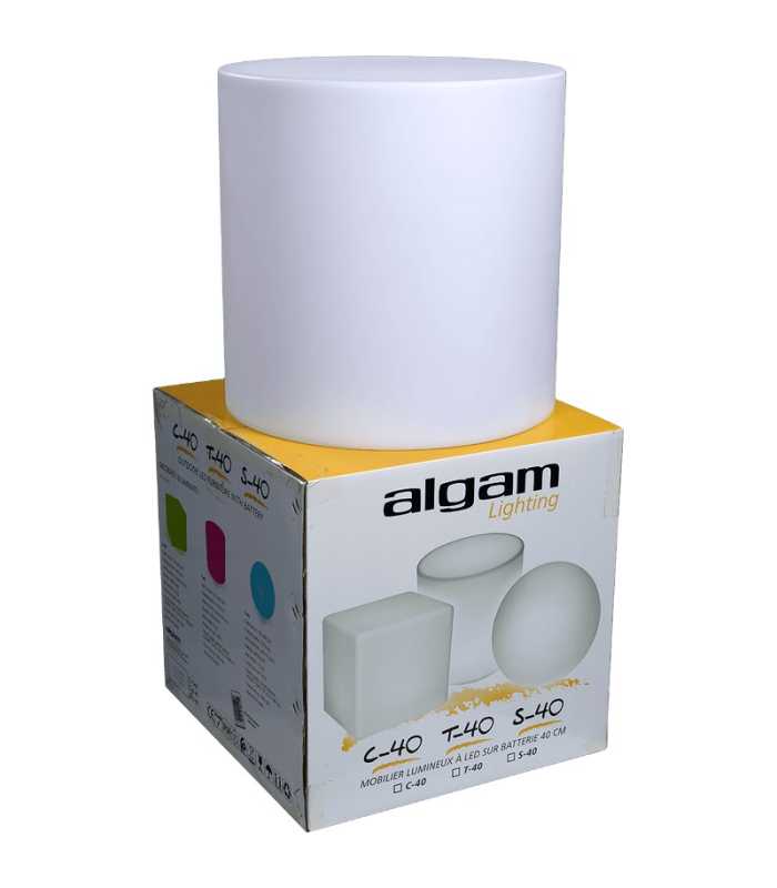 Cilindro de decoración iluminado - 40 cm Algam Lighting T-40