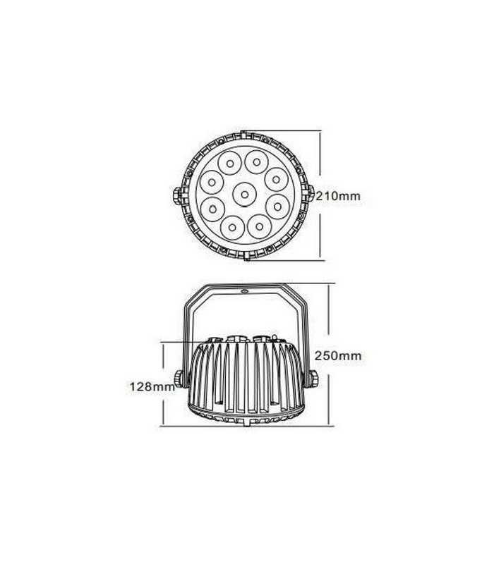 PAR LED autonome 9 x 8 W Nicols MOOVE PAR 908 IP