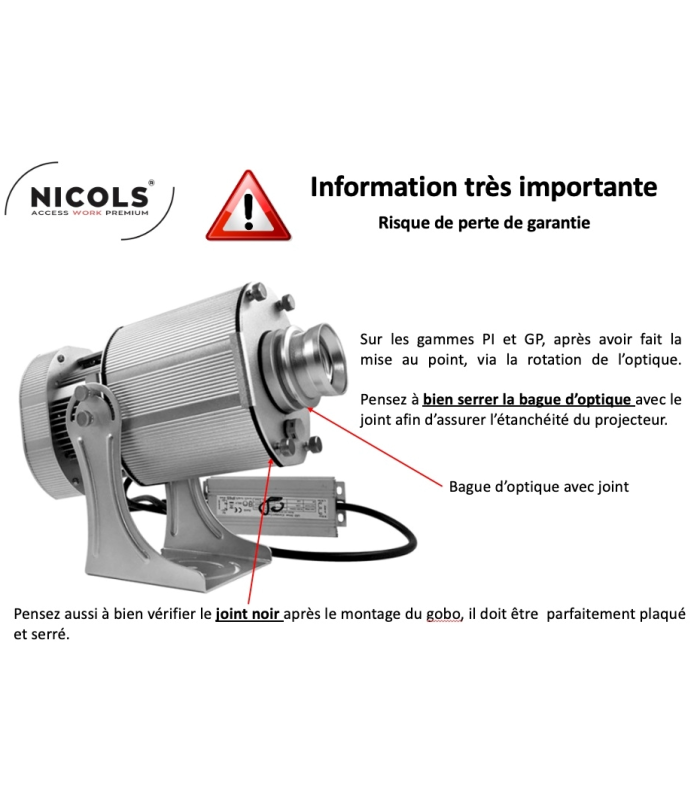 Projecteur de gobo 200 W LED OSRAM IP 65 Nicols PI 200 R1 IP