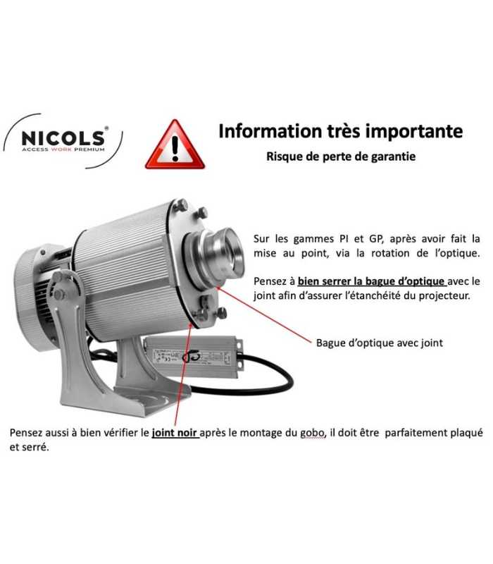 Projecteur de gobo 80 W LED IP 65 Nicols PI 80 R1 IP