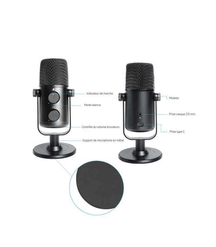 Paquete de micrófono y auriculares Power Studio VIBE PODCAST BUNDLE