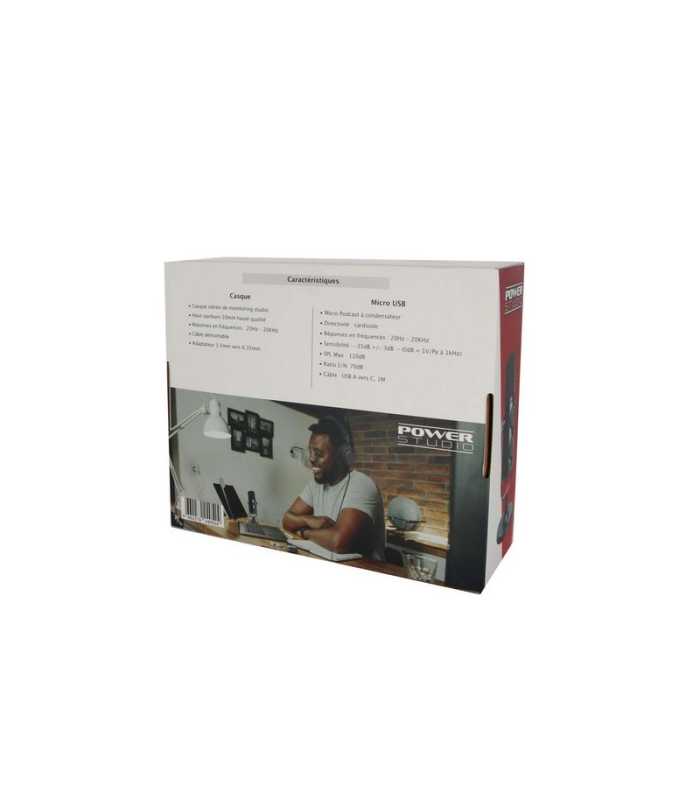 Paquete de micrófono y auriculares Power Studio VIBE PODCAST BUNDLE