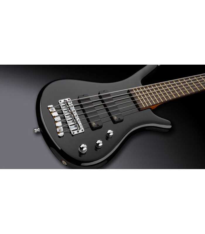 Bajo eléctrico Warwick Corvette Standard Ash - 6 cuerdas - activo / activo Solid Black High Polish
