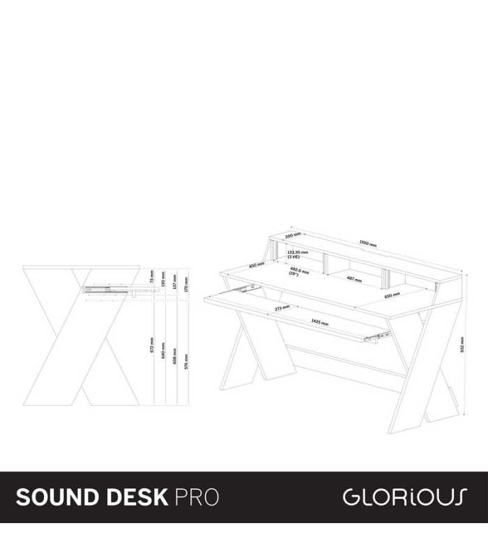 Estación de trabajo de estudio Glorious DJ SOUND DESK PRO BLACK