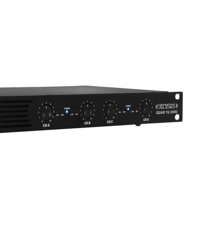 Amplificateur 4 canaux Definitive Audio QUAD 1U 200D