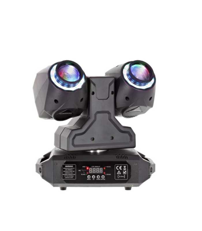 2 x 40W de luz con anillo de iluminación de potencia 2LYRE BEAM 40 RING
