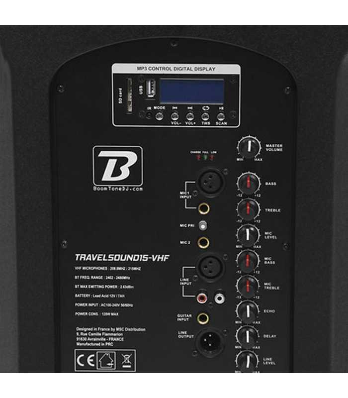 Sono Portable BoomTone DJ TRAVELSOUND15-VHF