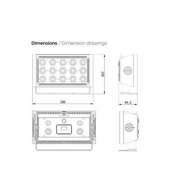 Panel LED 15 x 5 W RGBW IP 65 Nicols IP WASH 100