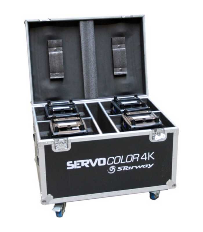 4 lyres wash en flight case Starway SERVO COLOR 4K