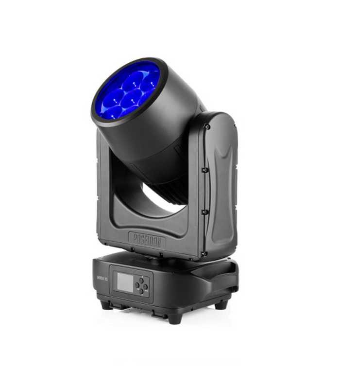 Lyre CFL Lighting Poseidon XS - effet wash compact et puissant pour éclairage de scène et de spectacles - Perspective bleue