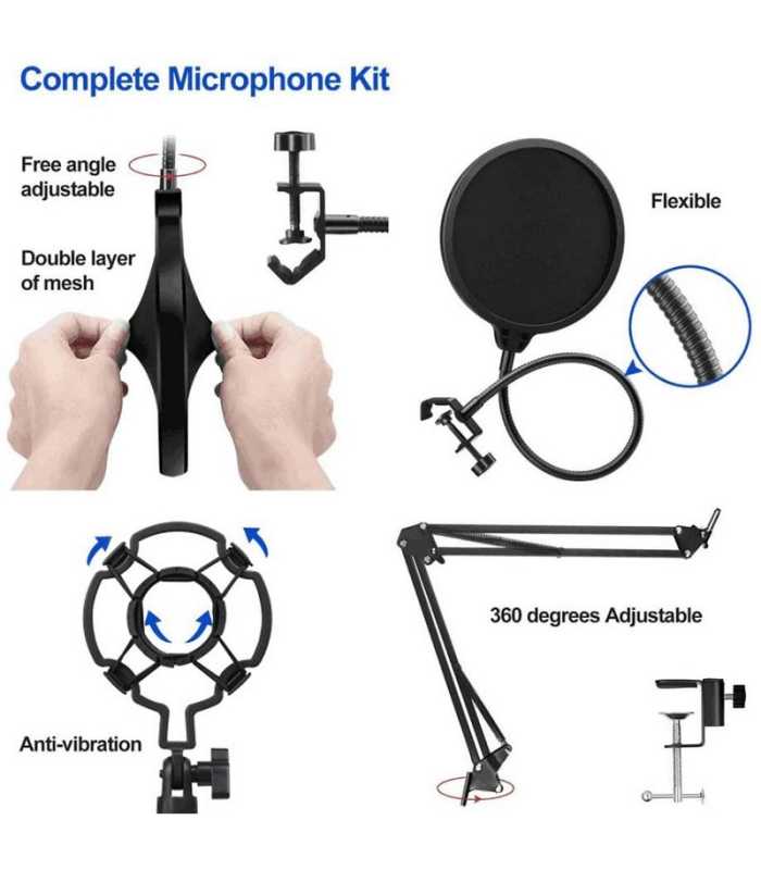 Pack micro, filtre anti-Pop et accessoires Power Studio VIBE D1 XLR-RF