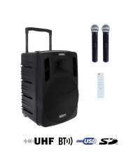 Sono Portable MP3/SD/USB/Bluetooth + 2 Micros Main UHF Power Acoustics BE 9412 MEDIA V2