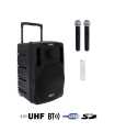 Sono portátil MP3/SD/USB/Bluetooth + 2 micrófonos de mano UHF Power Acoustics BE 9412 MEDIA V2