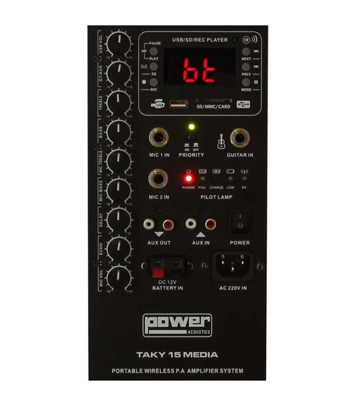 Sono portable MP3 + 2 Micros Main UHF Power Studio TAKY 15 MEDIA