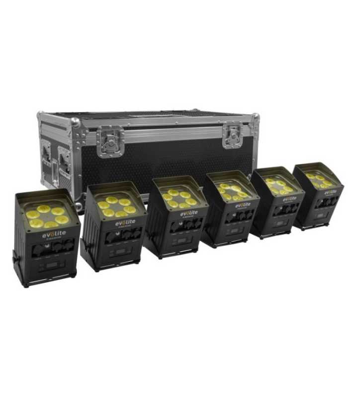 Conjunto de proyectores arquitectónicos LED Evolite - IP-BOX 6X15W PACK