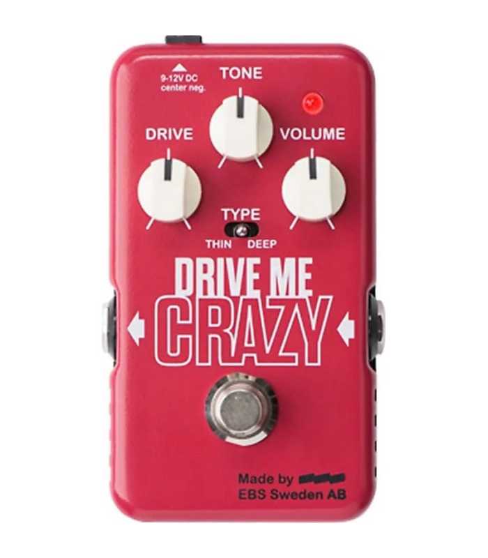 Pédale de distorsion analogique à gain élevé EBS Drive Me Crazy Blue Label