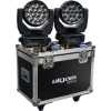 Pack de 2 x Lyres Wash LED avec Flight case Algam Lighting MW19x15Z Flight Duo