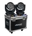 Pack de 2 x Lyres Wash LED avec Flight case Algam Lighting MW19x15Z Flight Duo