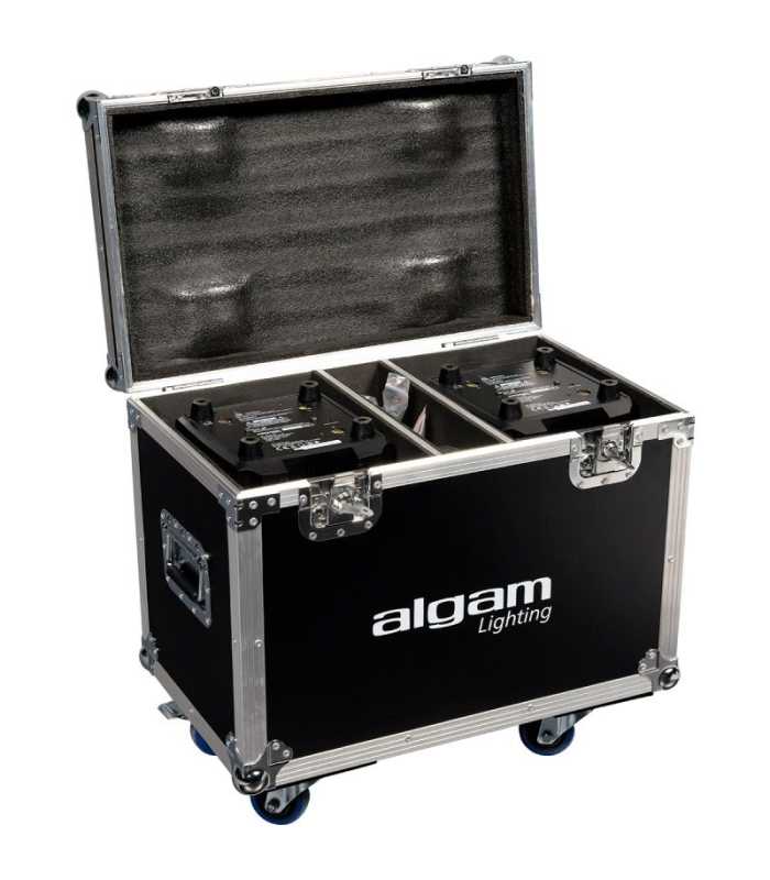 Pack de 2 x Lyres Wash LED avec Flight case Algam Lighting MW19x15Z Flight Duo