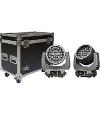 Pack lyres zoom led beam/wash et Flightcase SDJ JWASH400KIT