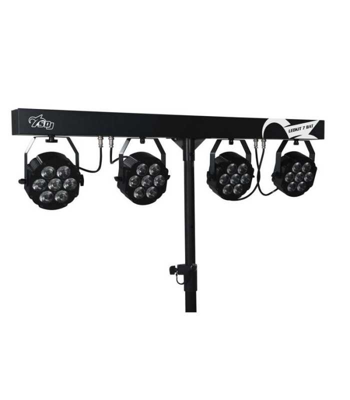 Kit de 4 proyectores de 7 LEDs con batería SDJ Led Kit HP 7 Bat