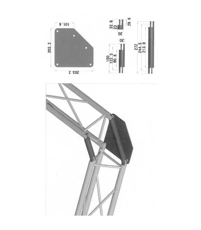 Platine d'angle pour structure triangulaire POWER ACOUSTICS M 1603