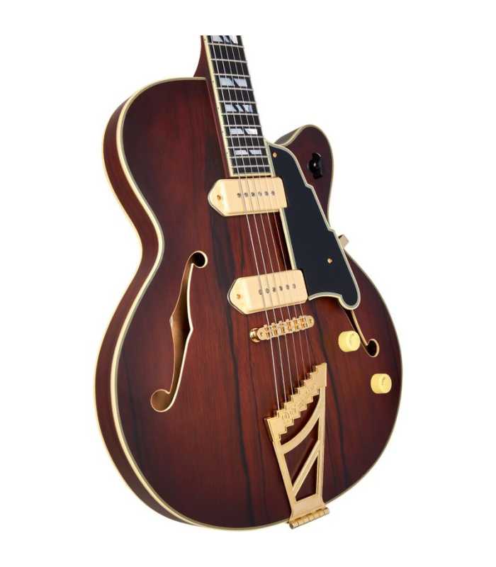 Guitare électrique Hollow Body D'Angelico Deluxe 59 Satin Brown Burst