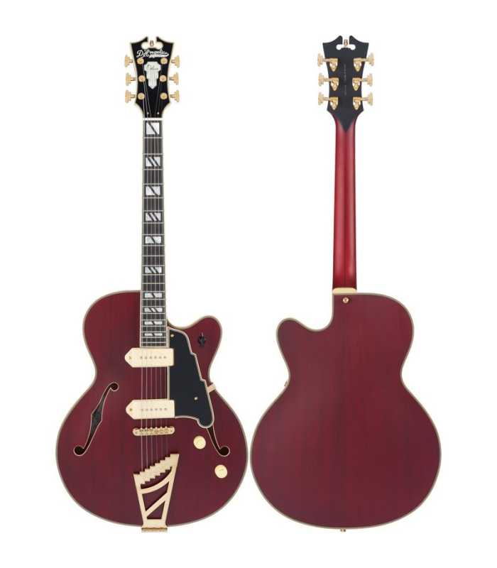 Guitare électrique Hollow Body D'Angelico Deluxe 59 Satin Trans Wine